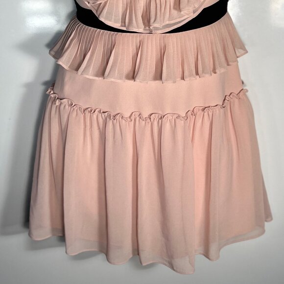 BCBGMaxAzria SZ6 Britt Bare Pink Flowy  Dress Cut Outs Fairy Coquette Party - Picture 10 of 14